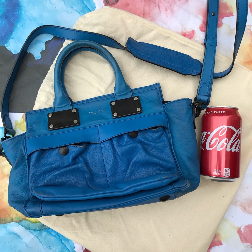 Rag & Bone Small Pilot blue leather crossbody bag